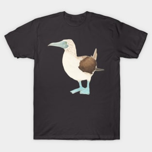 BLUE-FOOTED BOOBY BIRD - Watercolor Painting T-Shirt